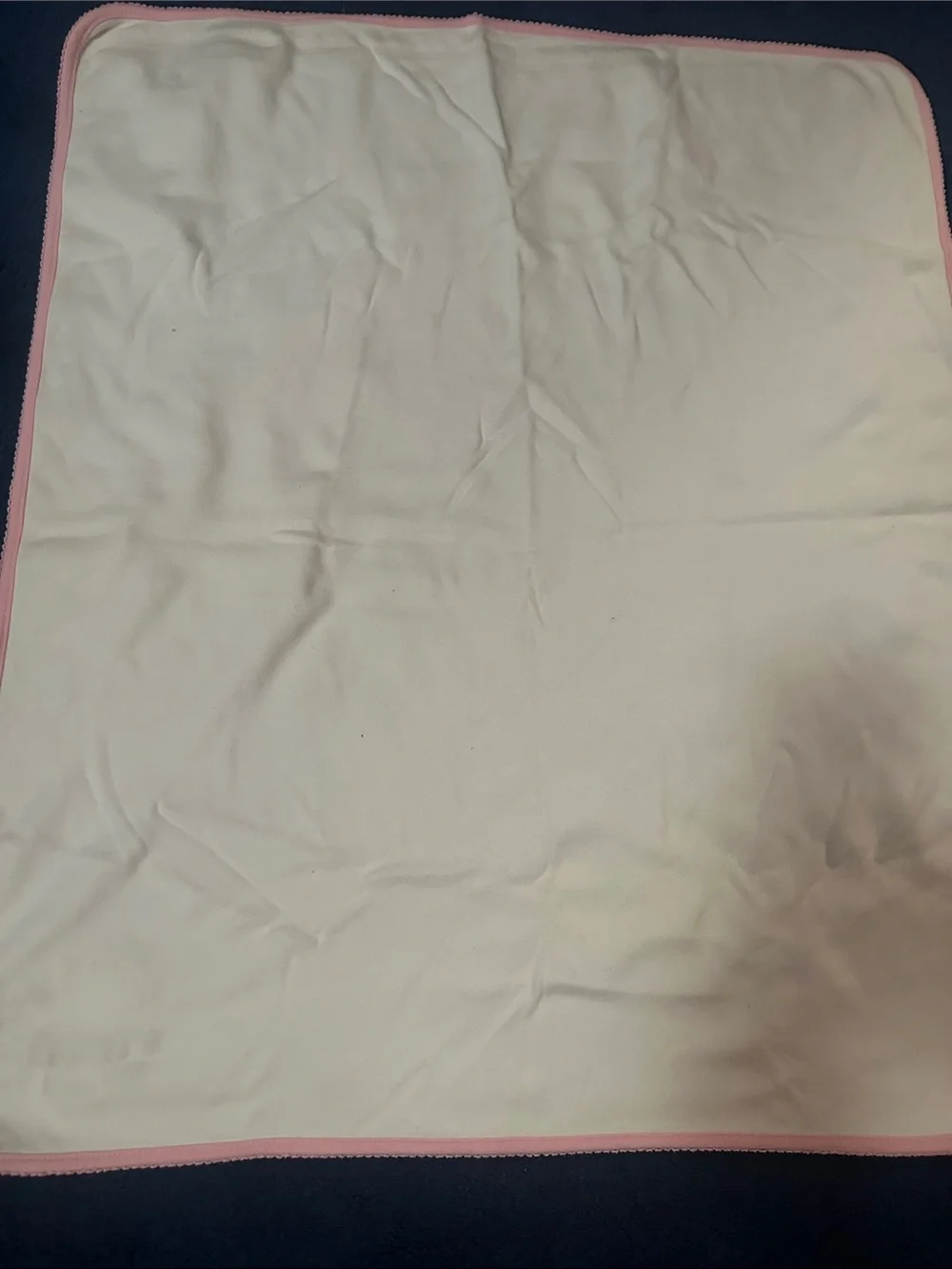 Carter's White Baby Blanket with Pink Polka Dots and Trim